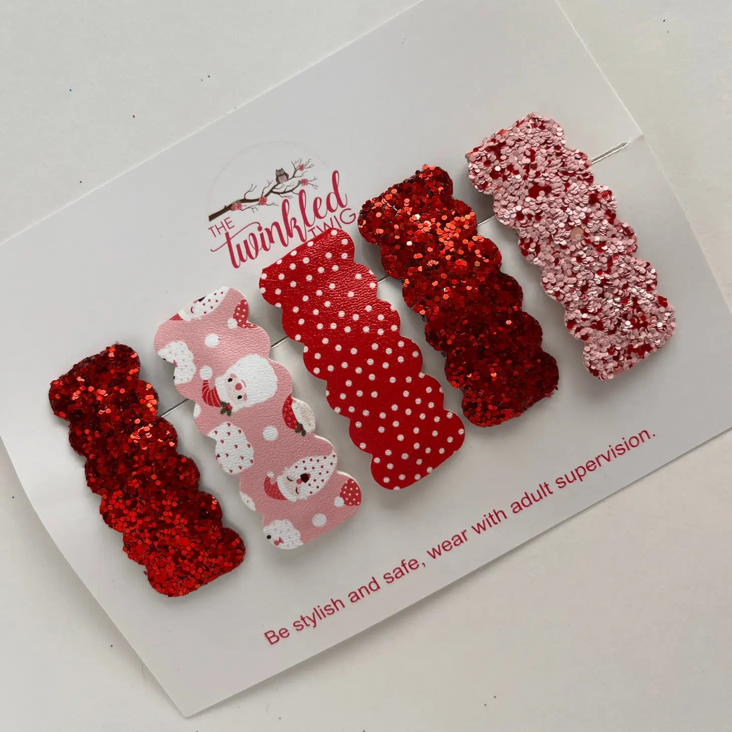 Christmas With A Little Bit Of Glitter Hair Clips