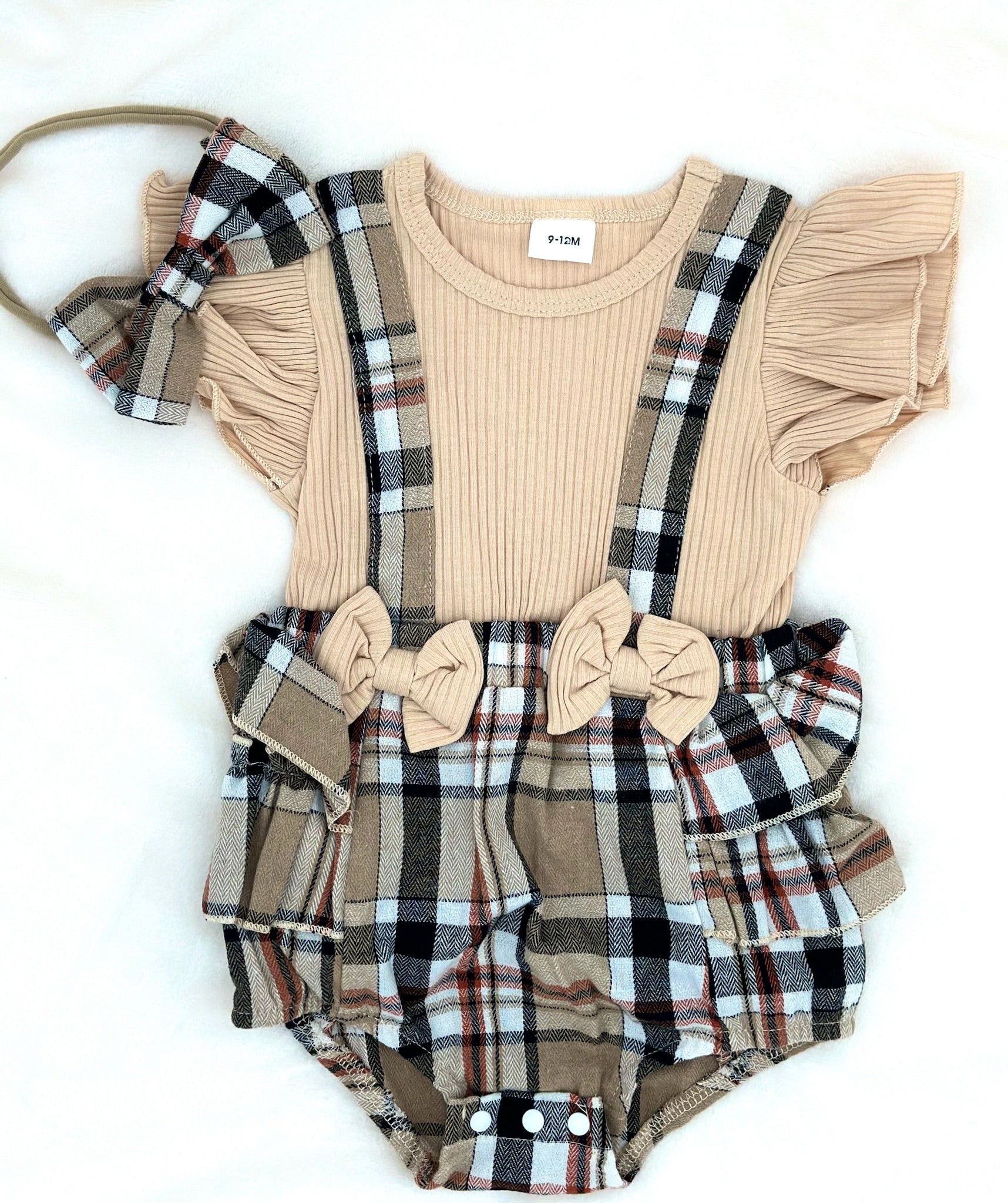 Baby Romper with Plaid