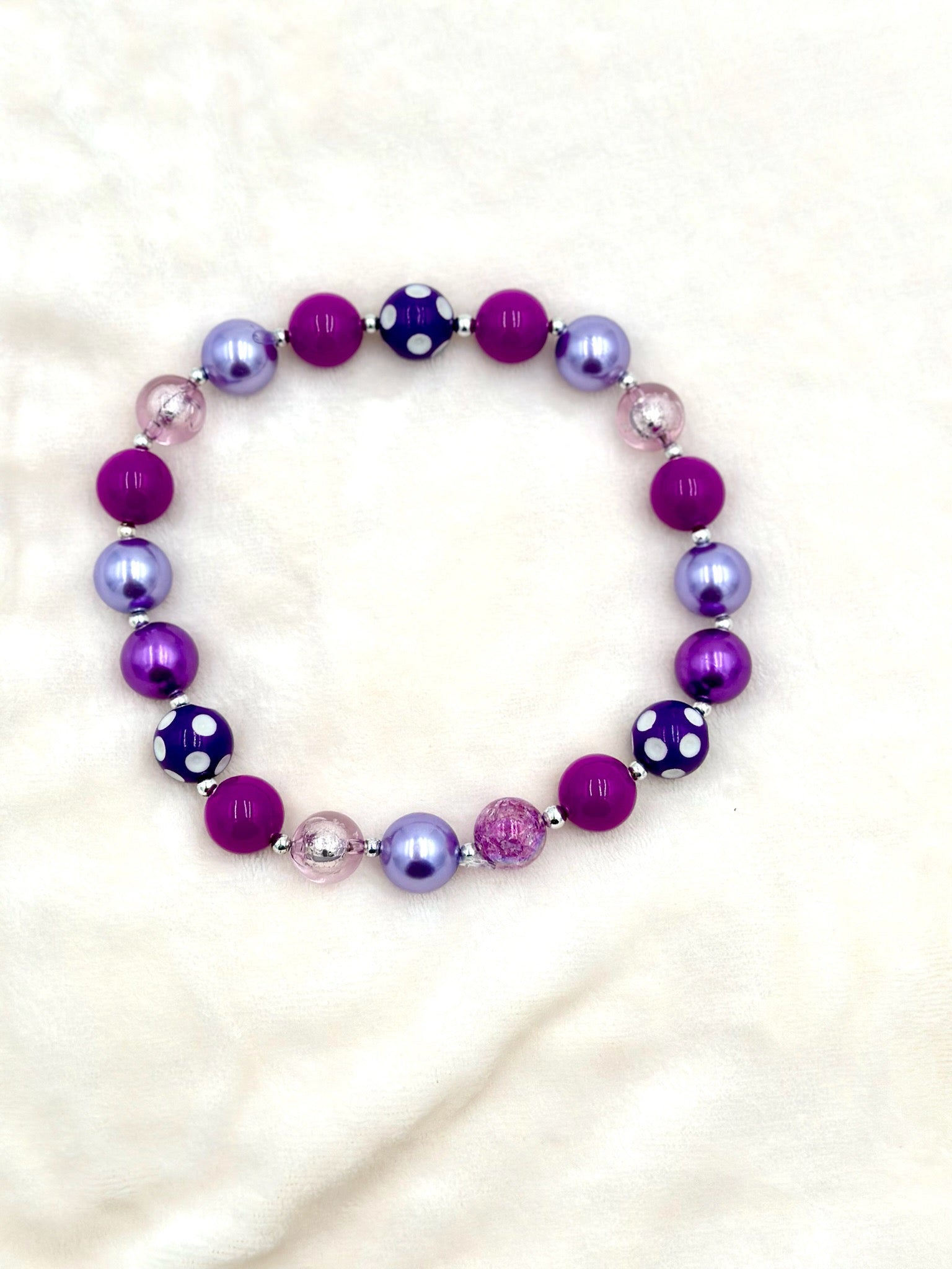 Multi-colored Bubblegum Beaded Necklace