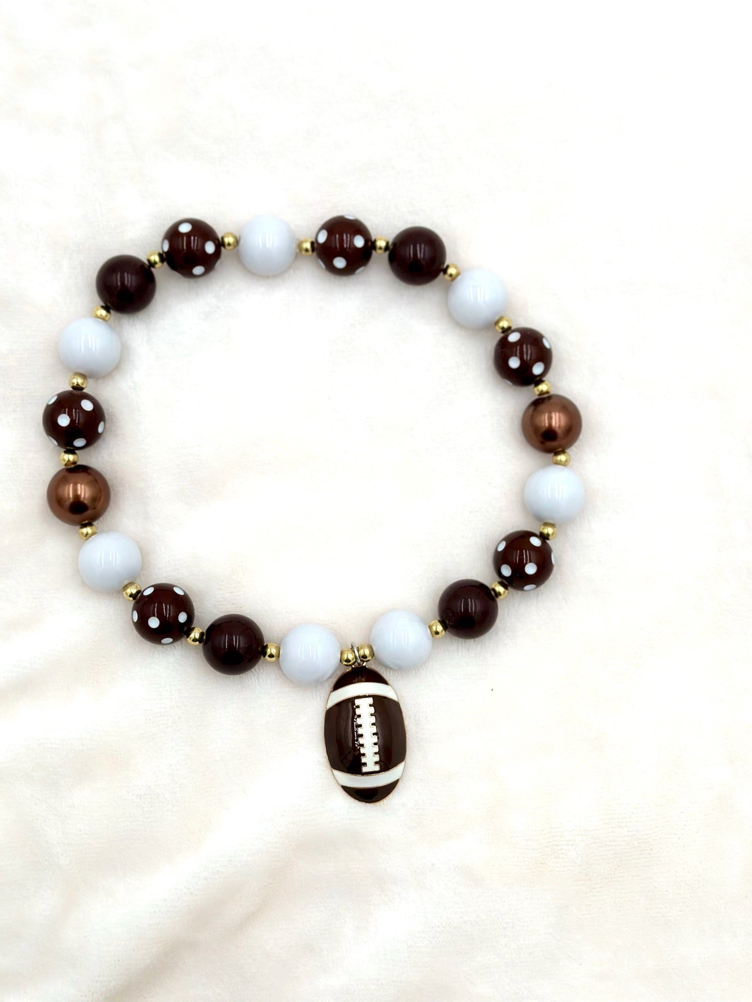 Brown/White Game Day Necklace
