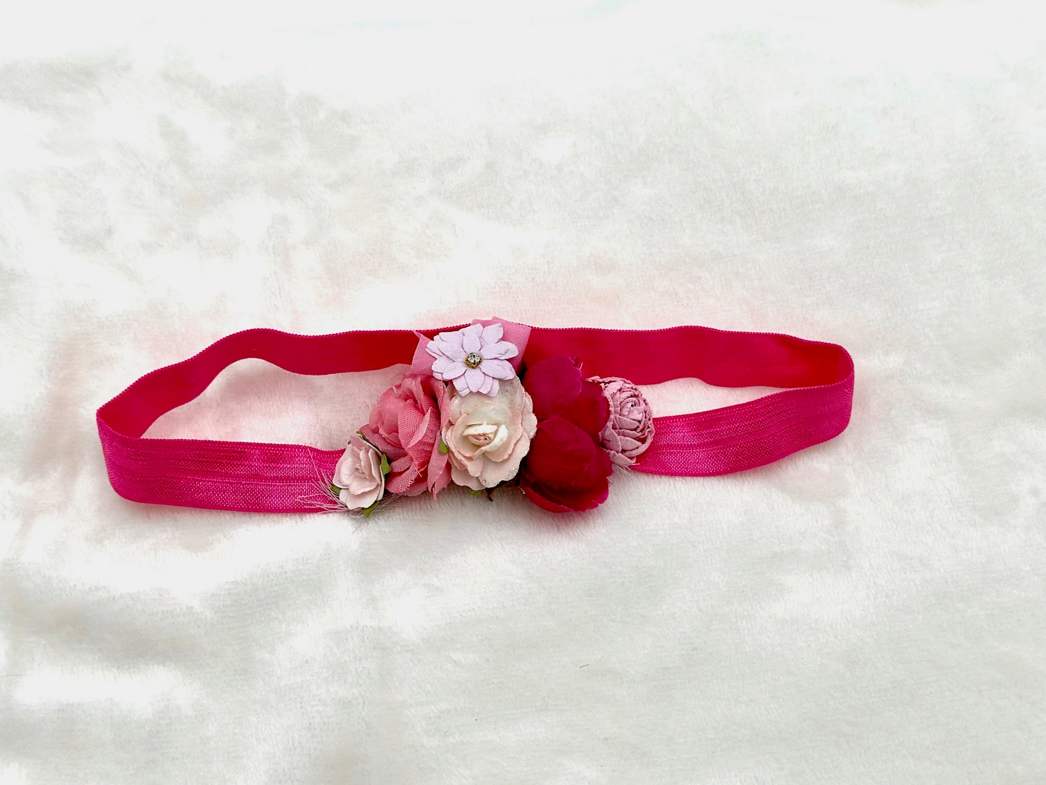 Pink Rose Infant Headband