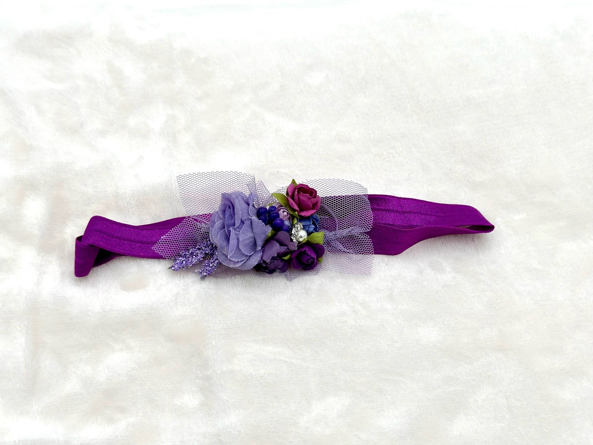 Purple Rose Infant Headband
