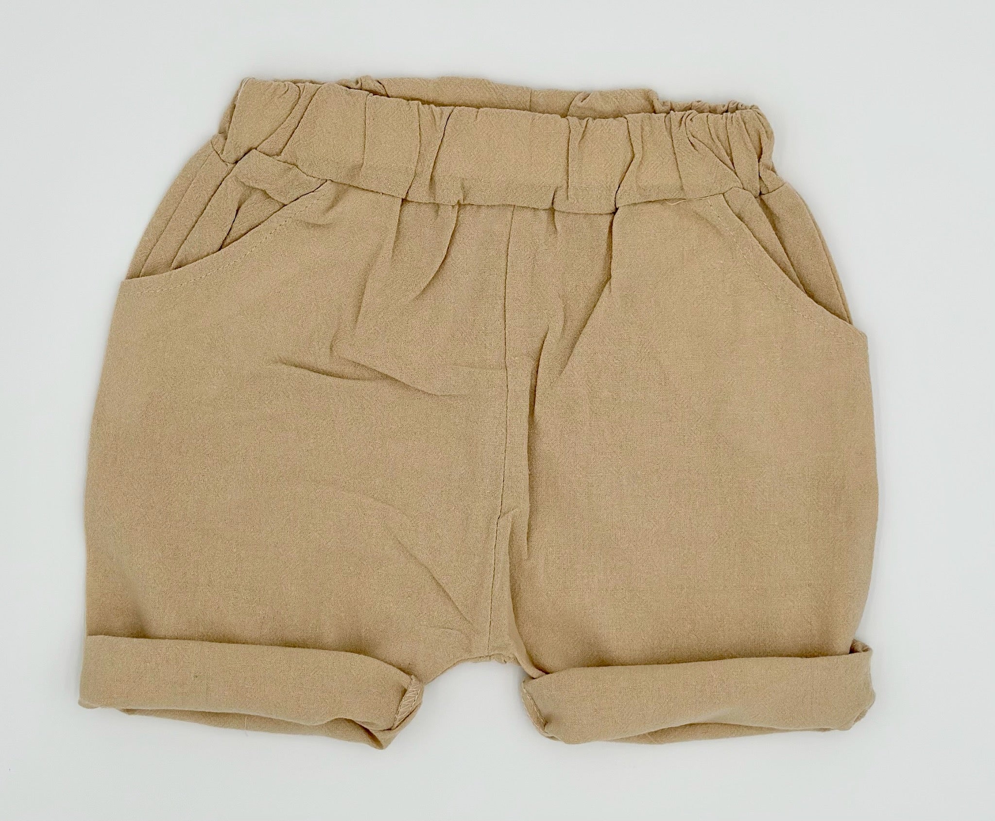 Boys Feather Print shirt and Shorts - Gold