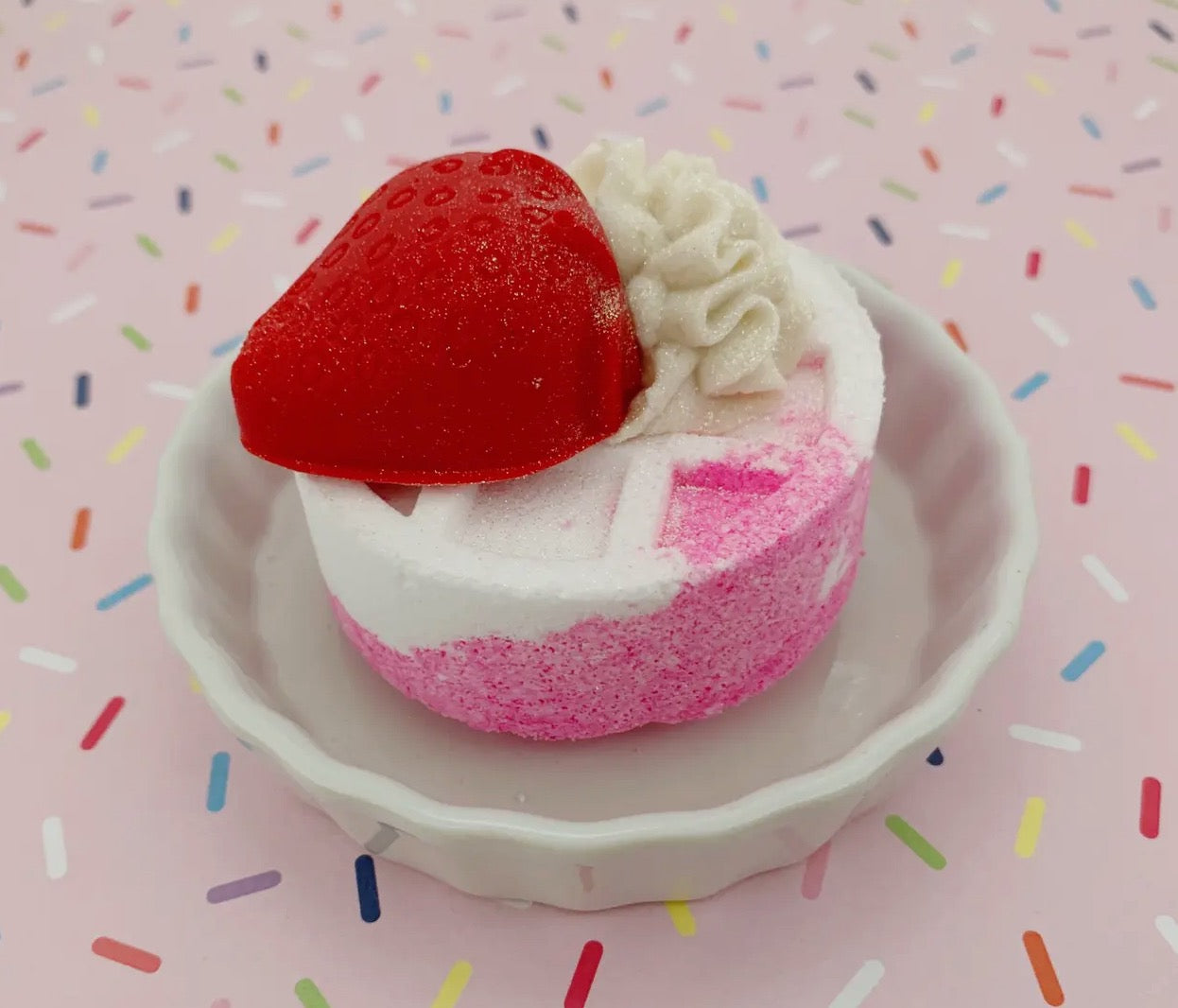 Strawberries and Cream Waffle Bath Bomb